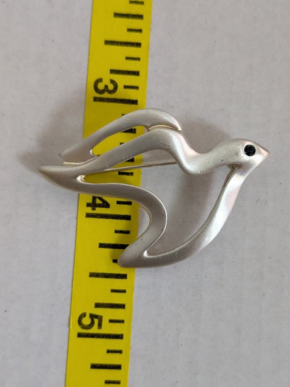 Silver Tone Peace Dove Bird Brooch Pin